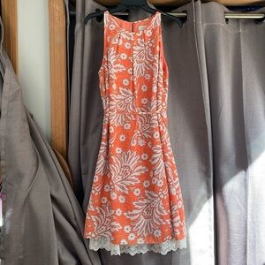 Ann Taylor Loft Pink and Gray Dress Size 8